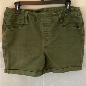 Time and Tru Green Bermuda Shorts Elastic Waist